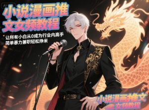 小说漫画推文女频教程，让所有小白从0成为行业内高手，简单暴力兼职轻松挣米|淘骐网赚资源库