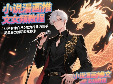 小说漫画推文女频教程,让所有小白从0成为行业内高手,简单暴力兼职轻松挣米|淘骐网赚资源库