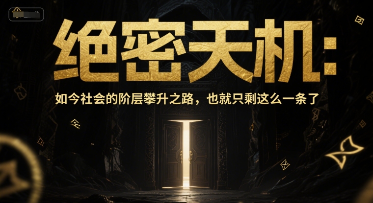 付费文章:绝密天机:如今社会的阶层攀升之路,也就只剩这么一条了|淘骐网赚资源库