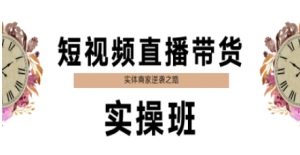 短视频直播带货实操班,实体商家逆袭之路|淘骐网赚资源库
