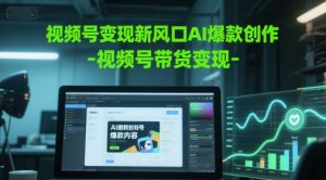 视频号变现新风口AI爆款创作-视频号带货变现|淘骐网赚资源库