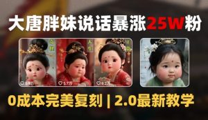 AI大唐胖贵妃说话2.0,40条视频暴涨40w粉,附独家变现攻略|淘骐网赚资源库