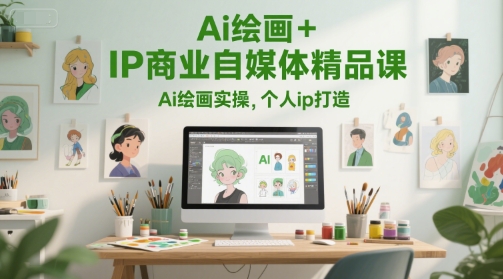 Ai绘画+IP商业自媒体精品课,Ai绘画实操,个人ip打造|淘骐网赚资源库