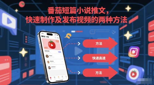 番茄短篇小说推文,快速制作及发布视频的两种方法|淘骐网赚资源库