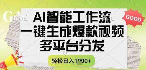 AI智能工作流,一键生成书单号爆款视频,多平台分发,每日收益多张【揭秘】|淘骐网赚资源库