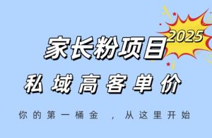 家长粉项目,一个可以长期变现暴利项目,私域高客单价,轻松完成你的人生第一桶金|淘骐网赚资源库