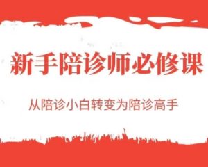 新手陪诊师必修课,从陪诊小白转变为陪诊高手|淘骐网赚资源库