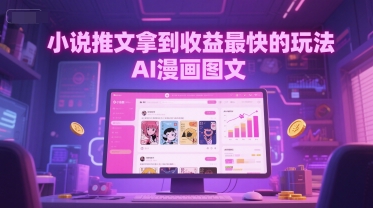 小说推文拿到收益最快的玩法,AI漫画图文|淘骐网赚资源库
