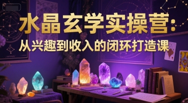 水晶玄学实操营:从兴趣到收入的闭环打造课|淘骐网赚资源库
