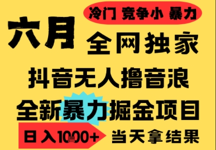 25年6月高爆抖音无人直播最新撸音浪掘金项目,小白可做,无脑日入1k+,门槛低可批量矩阵【揭秘】|淘骐网赚资源库