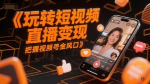 玩转短视频直播变现，把握视频号金风口|淘骐网赚资源库