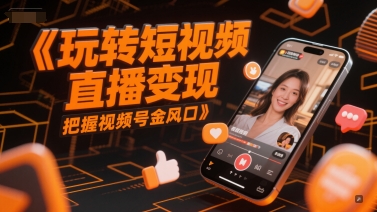 玩转短视频直播变现，把握视频号金风口|淘骐网赚资源库