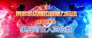 悟空直搜拼多多店铺拉新暴力玩法，保姆级教学，单日可入四位数|淘骐网赚资源库