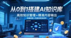 从0到1搭建AI知识库,高效知识管理+精准内容输出,流量收割+内容变现双闭环|淘骐网赚资源库
