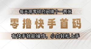 零撸快手首码，每天用零碎时间搞个一两张，有快手就能操作小白轻松上手【揭秘】|淘骐网赚资源库