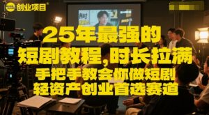25年最强的短剧项目教程,时长拉满,手把手教会你做短剧,轻资产创业首选赛道|淘骐网赚资源库