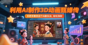 利用AI制作3D动画甄嬛传，流量爆了，手把手教你这个AI新玩法，轻松涨粉|淘骐网赚资源库