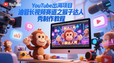 YouTube出海项目，油管长视频赛道之猴子达人秀制作教程|淘骐网赚资源库