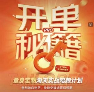 淘宝开单秘籍PRO,量身定制淘天实战陪跑计划,告别做店迷茫、快速突破运营瓶颈期(更新6月)|淘骐网赚资源库