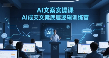 AI文案实操课,AI成交文案底层逻辑训练营|淘骐网赚资源库