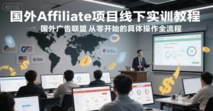国外Affiliate项目线下实训教程,国外广告联盟从零开始的具体操作全流程|淘骐网赚资源库