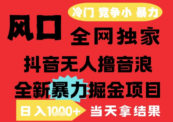 25年6月高爆抖音无人直播最新撸音浪掘金项目,解放双手小白可做,无脑日入1k+,门槛低【揭秘】|淘骐网赚资源库
