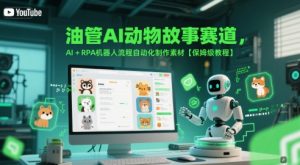 油管AI动物故事赛道，AI+RPA机器人流程自动化制作素材【保姆级教程】|淘骐网赚资源库