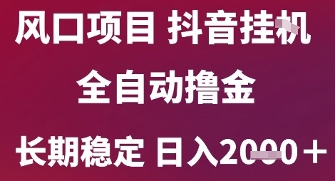 风口项目,六月最新玩法抖音无人挂G,全自动撸金,长期稳定 日入2k+【揭秘】|淘骐网赚资源库