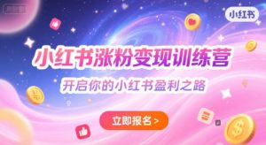 小红书涨粉变现训练营,开启你的小红书盈利之路|淘骐网赚资源库