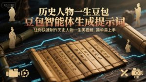 历史人物一生豆包智能体生成提示词,让你快速制作历史人物一生类视频,简单易上手|淘骐网赚资源库