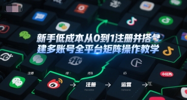 新手低成本从0到1注册并搭建多账号全平台矩阵操作教学,手机号-邮箱-IP-工具|淘骐网赚资源库