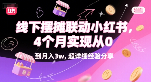 线下摆摊联动小红书，4 个月实现从 0 到月入3w，超详细经验分享|淘骐网赚资源库