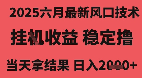 2025六月最新风口技术,无人挂G撸礼物,长期稳定 一个小时收益2k+,小白当天拿结果【揭秘】|淘骐网赚资源库