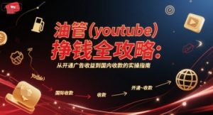 油管(youtube)挣钱全攻略:从开通广告收益到国内收款的实操指南|淘骐网赚资源库