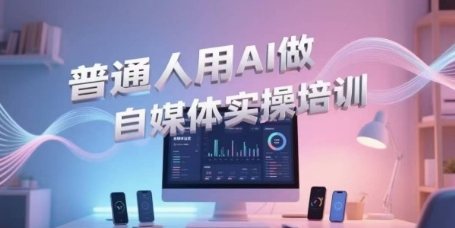普通人用AI做自媒体实操培训,普通人一个人用ai做自媒体,视频制作、短视频引流、直播带货,轻松入门|淘骐网赚资源库