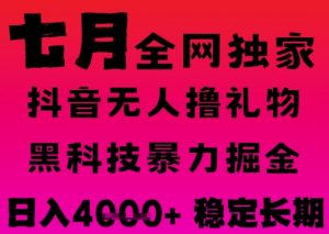 7月最新风口抖音无人直播撸音浪掘金,黑科技全自动运行,长期稳定,日入1k+,可批量收益翻倍【揭秘】|淘骐网赚资源库