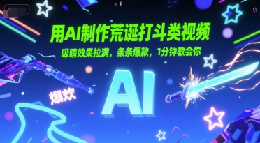 用AI制作荒诞打斗类视频，吸睛效果拉满，条条爆款，1分钟教会你|淘骐网赚资源库