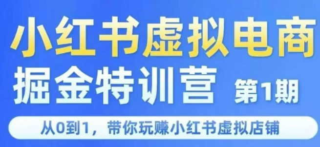 小红书虚拟电商掘金特训营第1期,从0到1,带你玩转小红书虚拟店铺|淘骐网赚资源库