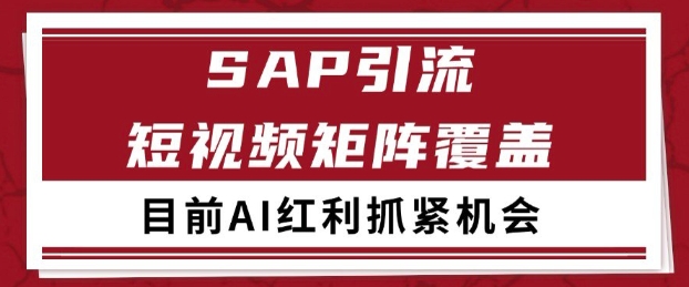 小红书某音sap赛道引流获客 自热矩阵日引200+【揭秘】|淘骐网赚资源库