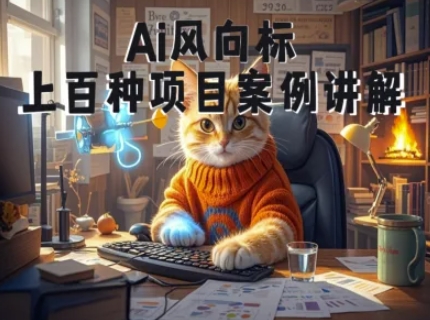 Ai风向标-附100种项目案例玩法-0基础小白到大神ai视频商业应用教学|淘骐网赚资源库