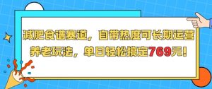 减肥食谱赛道,自带热度可长期运营,养老玩法,单日轻松搞定769|淘骐网赚资源库