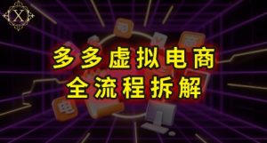 拼多多虚拟电商全流程拆解,深度学习每一个环节,看完即可上手实操|淘骐网赚资源库