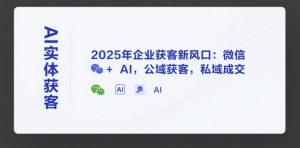 AI实体获客,2025年企业获客新风口:微信+ AI,公域获客,私域成交|淘骐网赚资源库