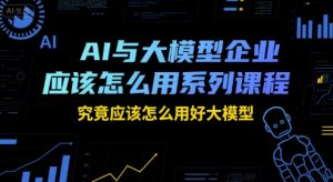 AI与大模型企业应该怎么用系列课程,究竟应该怎么用好大模型|淘骐网赚资源库