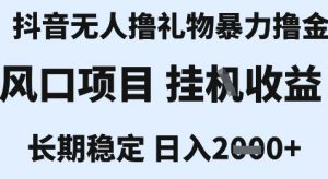 最新风口抖音无人暴力撸金技术,不违规不封号,一个小时收益2k+,小白当天拿结果【揭秘】|淘骐网赚资源库