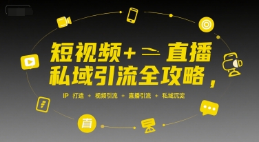 短视频+直播私域引流全攻略，IP打造 +视频引流 +直播引流 +私域沉淀|淘骐网赚资源库