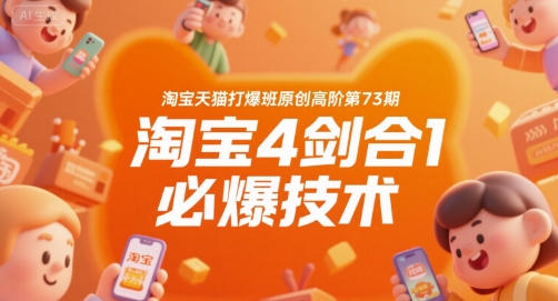 淘宝天猫打爆班原创高阶第73期,淘宝4剑合1必爆技术|淘骐网赚资源库