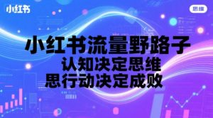 小红书流量野路子，认知决定思维，思维决定行动，行动决定成败|淘骐网赚资源库