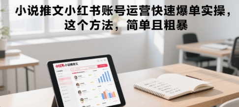 小说推文小红书账号运营快速爆单实操，这个方法，简单且粗暴|淘骐网赚资源库