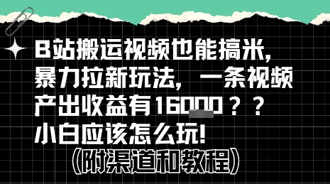 b站掘金计划?搬运视频也能挣拉新的收益,小白应该怎么玩!|淘骐网赚资源库